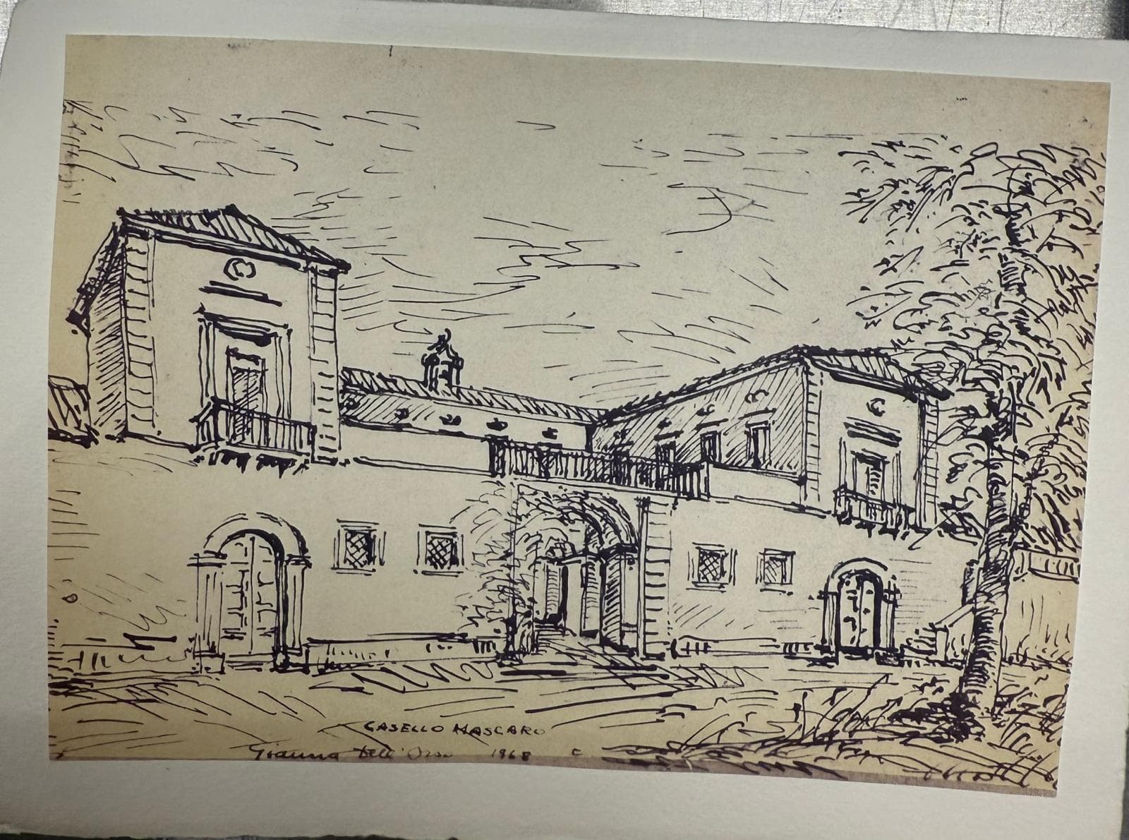 Historic drawing of Casello Mascaro estate